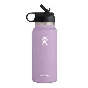 Hydro Flask 32oz Water Bottle Wide Mouth Flex Cap Lilac Purple Stainless Steel
